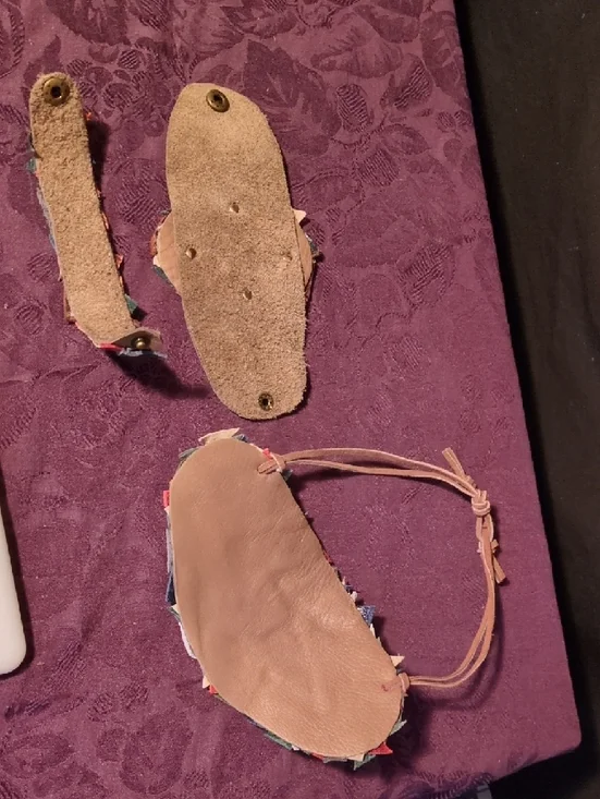 Artisan Handmade Patchwork Leather Necklace and 2 Bracelets Set Multicolored - Picture 9 of 11